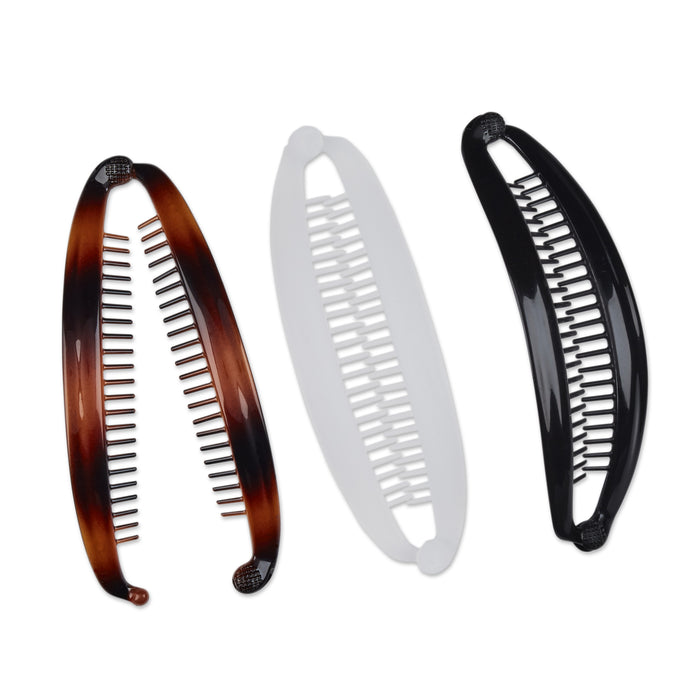 Scunci Flat Banana Combs Agarra Pelo X 3 Piezas