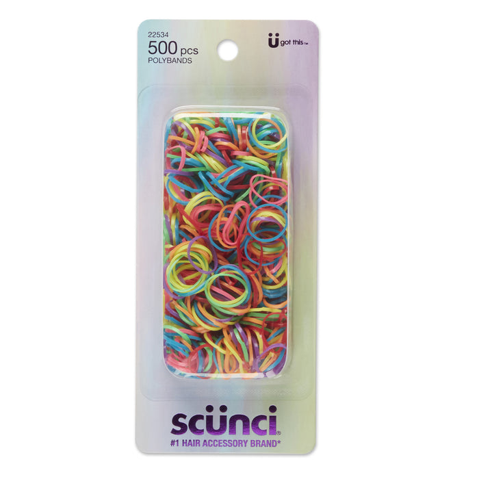 Bandas Elásticas Scunci Polybands Colores Surtidos X 500 Piezas