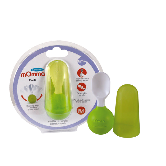 Tenedor Para Bebé Momma Verde X 1 Unidad