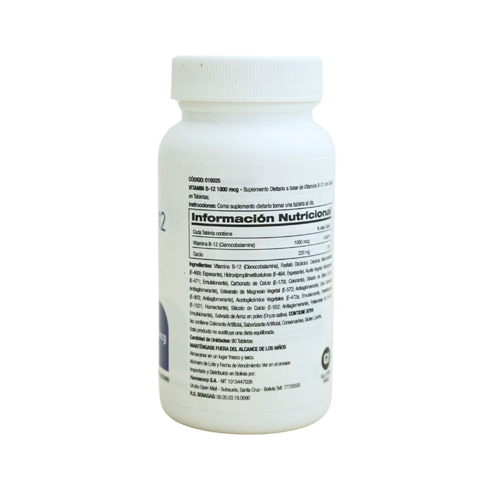 Vitamina B12 1000Mcg X 90 Tabletas