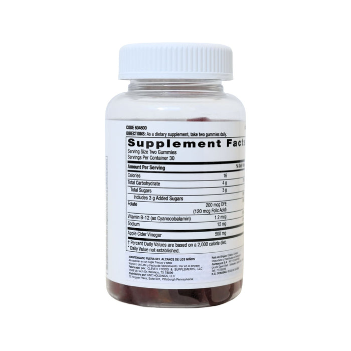 Suplemento Gnc Apple Cider Vinegar Gummy X 60 Gomitas
