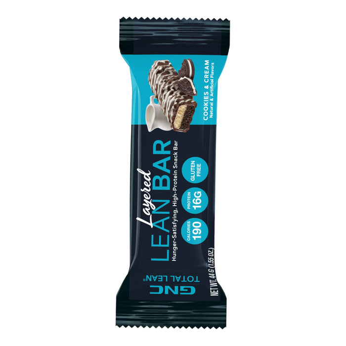 Barra De Proteína Gnc Layered Lean Bar Cookies N Cream X 44G