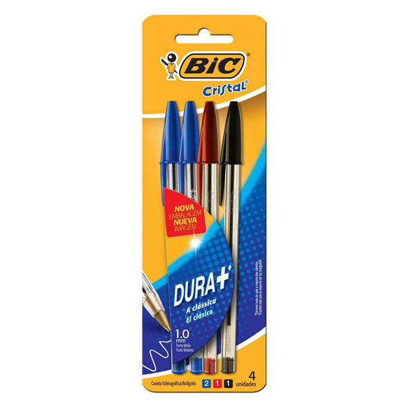 Bic Boligrafo Cristal X 4 Unid Color Intenso
