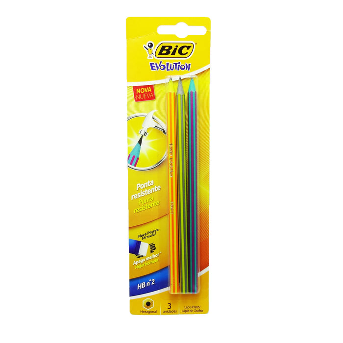 Bic Lapiz Evolution Pijama Hb2 X 3 Unid