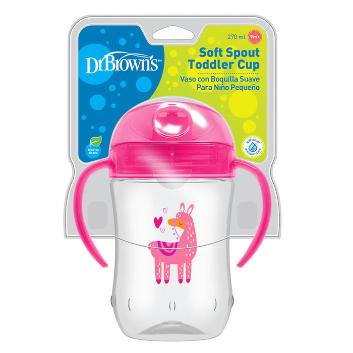 Vaso Con Boquilla De Silicona Dr Browns Rosa 9M+ X 270ml