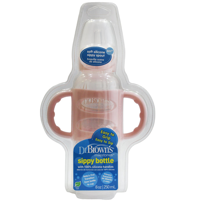 Mamadera Con Asas Dr Browns Rosa 6M+ X 250ml