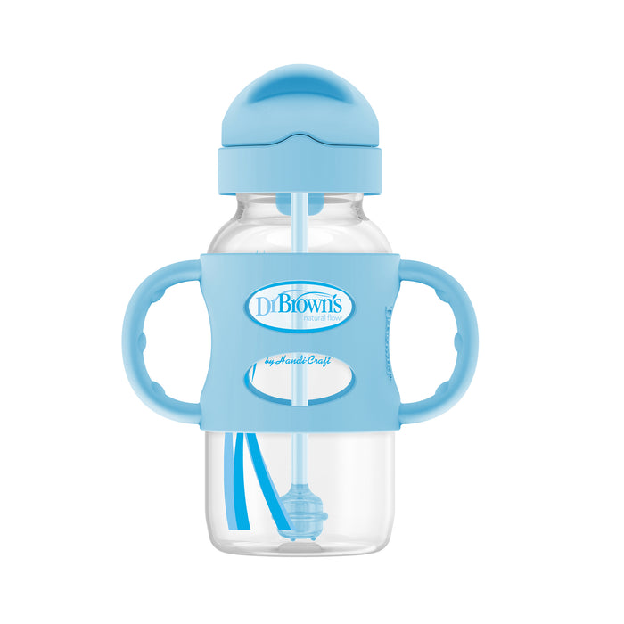 Tomatodo Con Bombilla Dr Browns 270ml Azul 6M+