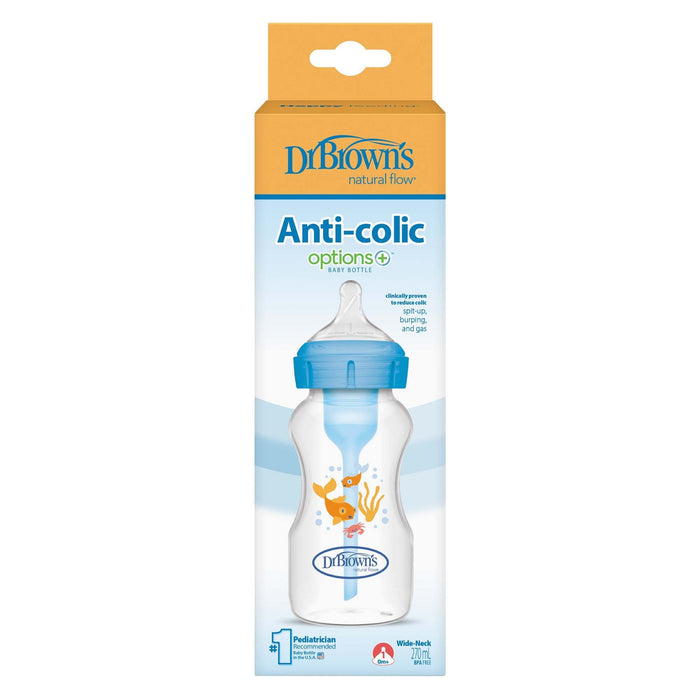 Mamadera Dr Browns Boca Ancha Azul Pez 0M+ X 270Ml
