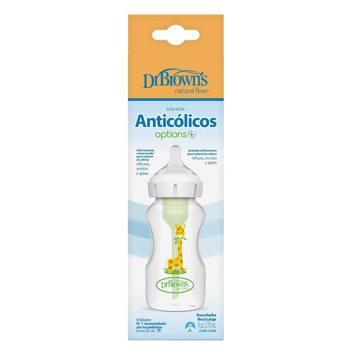 Mamadera Dr Browns Boca Ancha Blanco Jirafa 3M+ X 270Ml