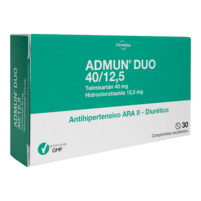 Admun Duo 40/12.5Mg Telmisartan/Hidroclorotiazida X Comprimidos