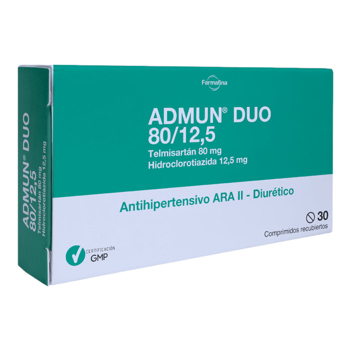 Admun Duo 80/12.5 Mg Telmisartán/Hidroclorotiazida X Comprimido