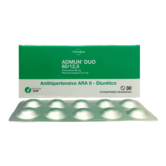 Admun Duo 80/12.5 Mg Telmisartán/Hidroclorotiazida X Comprimido