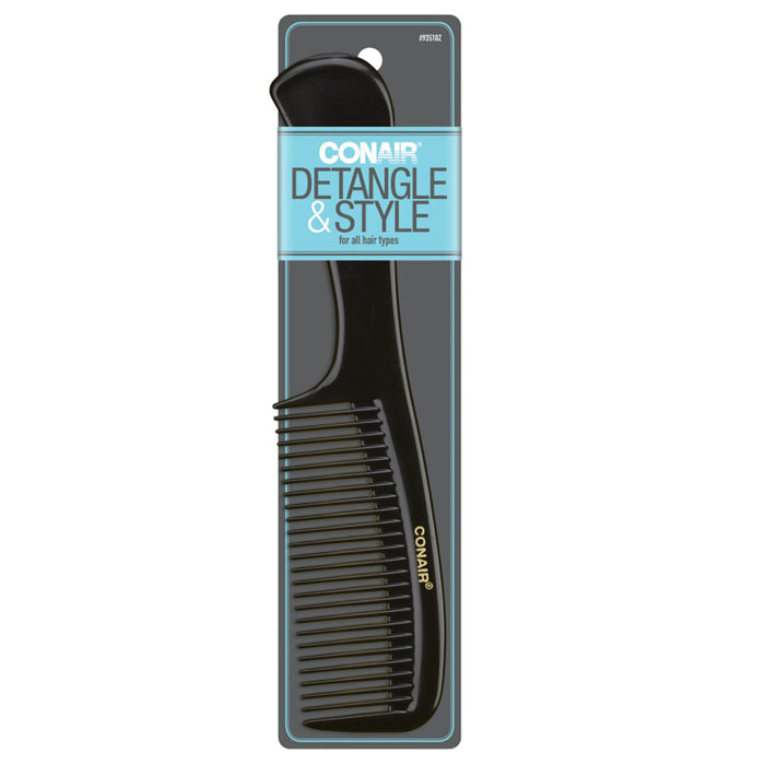 Conair Hard Rubber Super Peine Negro 93510N