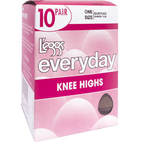 Leggs Everyday Knee Highs Suntan 1 Size J98