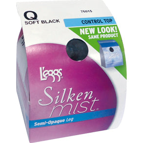 Leggs Silken Mist Control Top Q Soft Black 760E