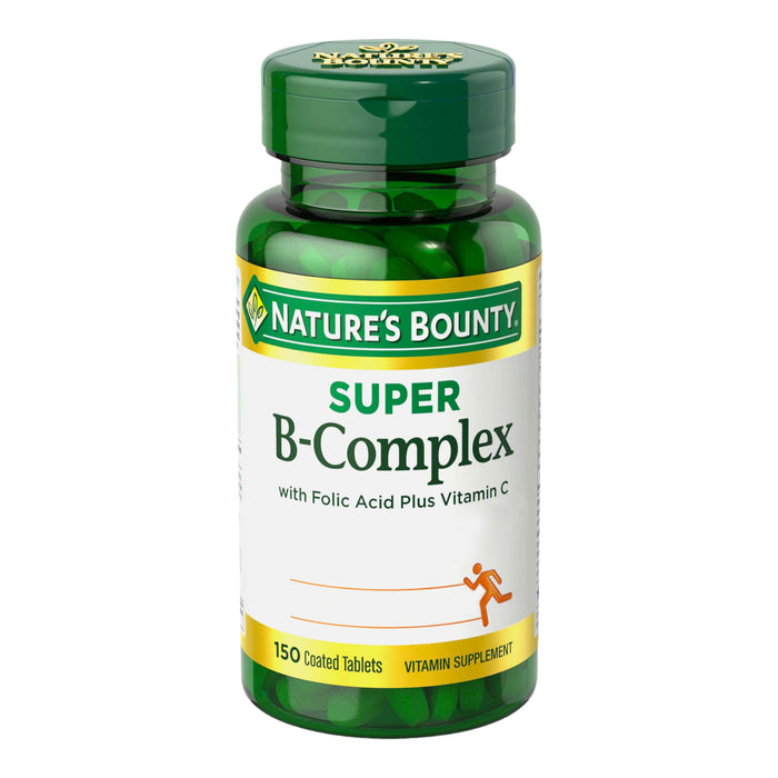 Suplemento Natures Bounty Súper Complejo B con Acido fólico y Vitamina C X 150 Tabletas