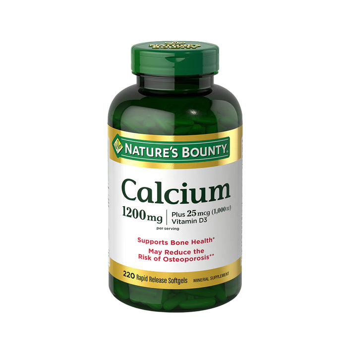 Suplemento Mineral Natures Bounty Calcio y Vitamina D3  X 120 Capsula Blandas