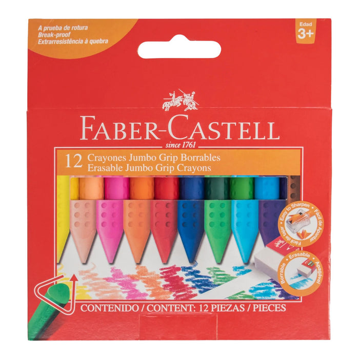 Crayones Faber Castell Grip Jumbo X 12 Colores