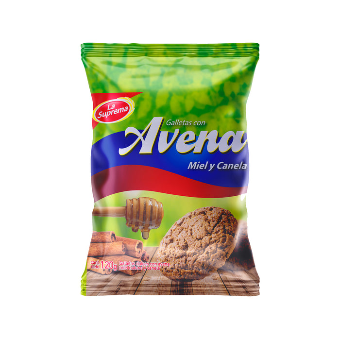 Galletas La Suprema Con Avena Miel Y Canela X 120g