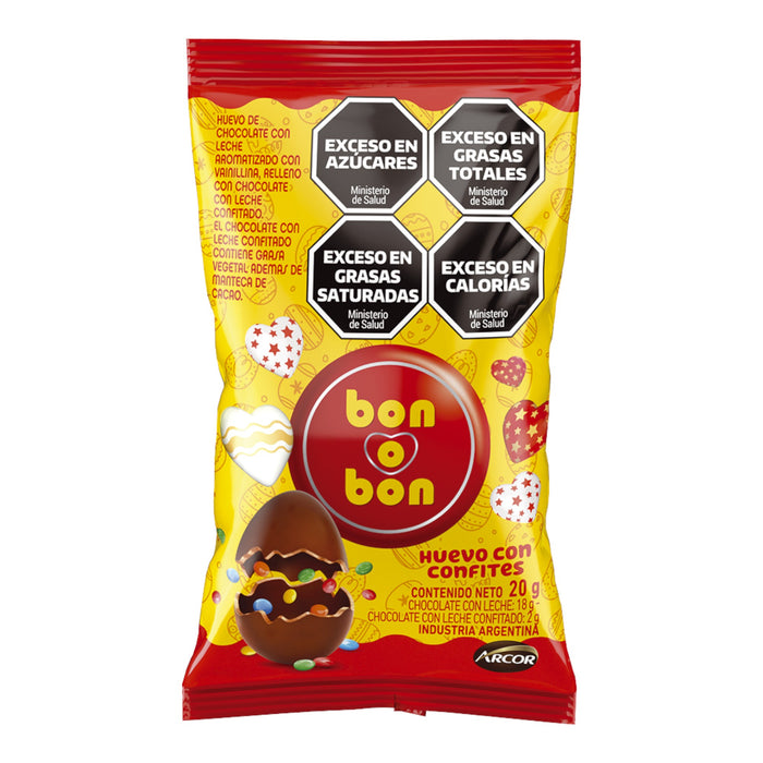 Chocolate Con Leche Arcor Bon O Bon Huevo X 20G