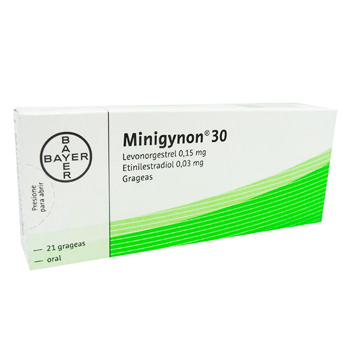 Anticonceptivo Minigynon 30 Etinilestradiol / Levonorgestrel X 21 Grageas