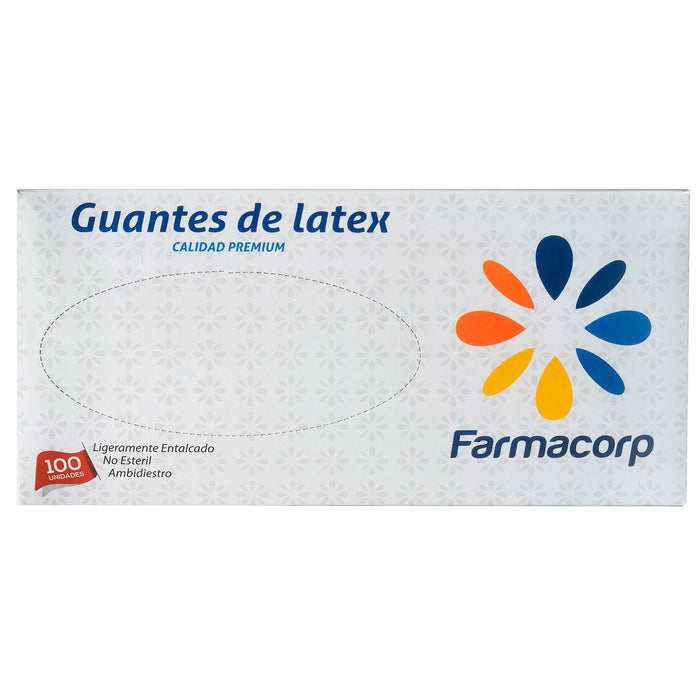 Guantes De Latex Farmacorp Talla L X 100 Unidades