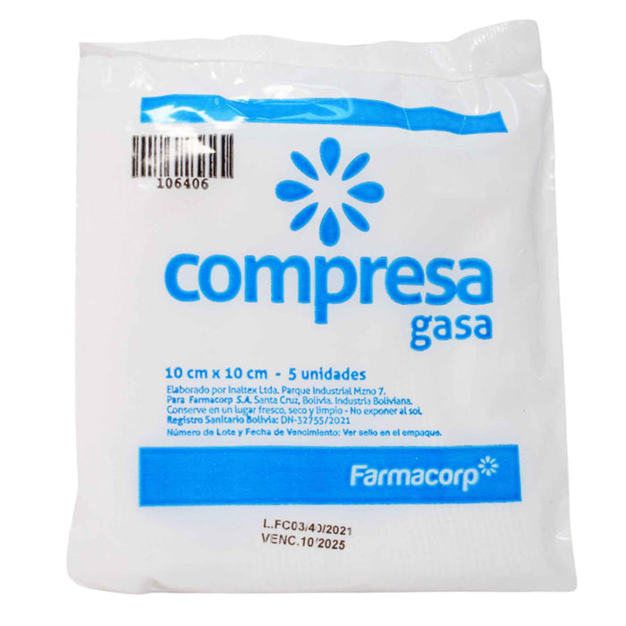 Compresa Gasa Farmacorp 10Cmx10Cm X Sobre