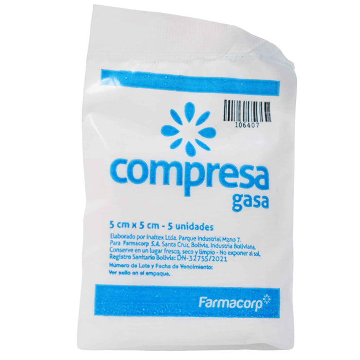 Compresa Gasa Farmacorp 5Cmx5Cm X Sobre