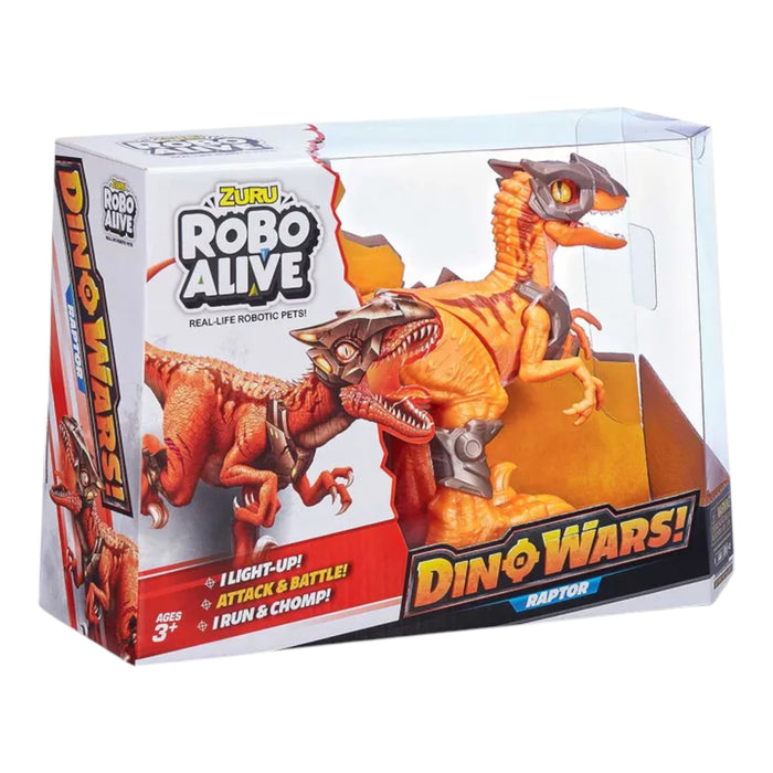 Robot Alive Dino Wars Raptor Orange Niño