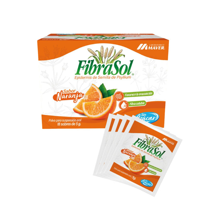Fibrasol Psyllium Sabor Naranja X Sobre