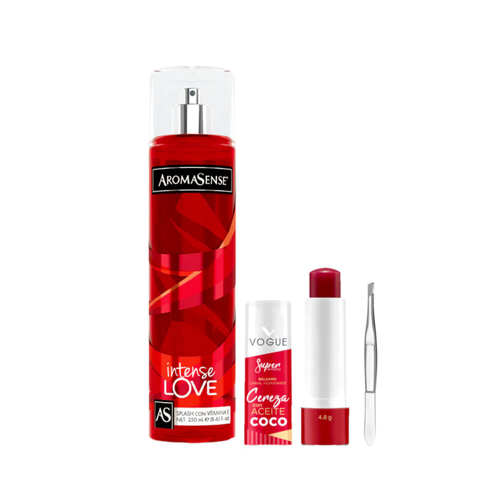 Pack Aromasense Intense Love 250 Ml+Pinza Beter+Balsamo Labial