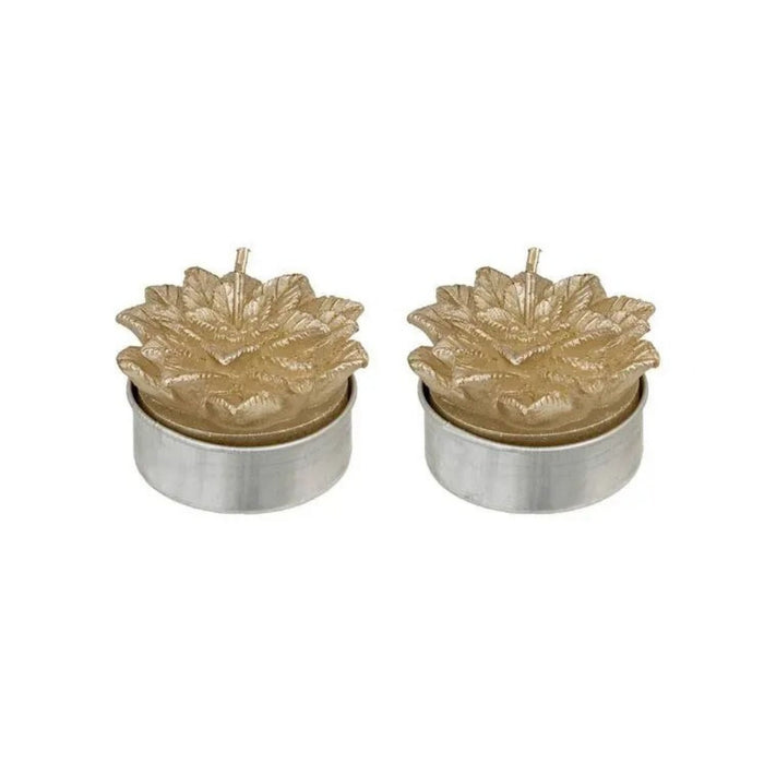 Atmosphera Velas Navidenas En Forma De Flor Dorad