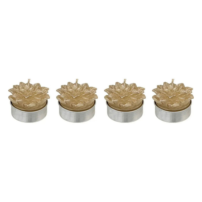 Atmosphera Velas Navidenas En Forma De Flor Dorad