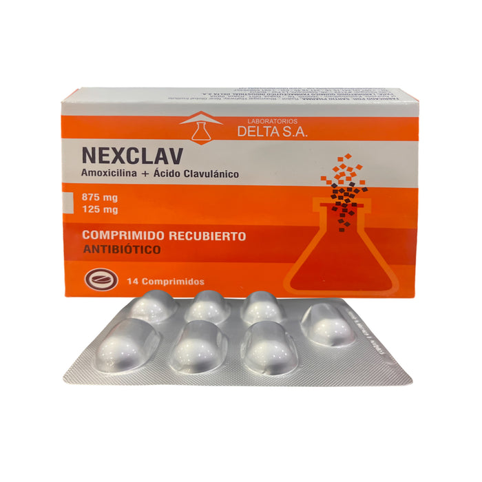 Nexclav 875/125 Mg Amoxicilina/Ácido Clavulánico X Comprimido