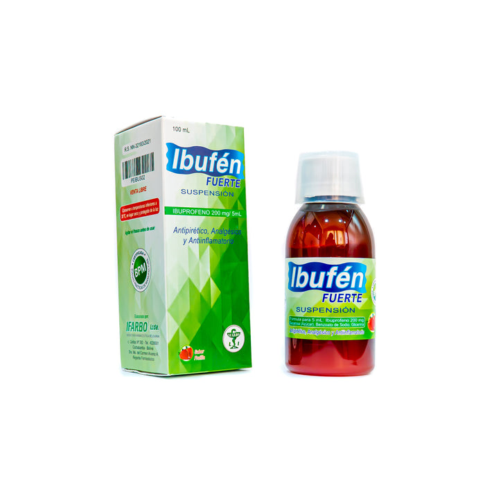 Ibufen Fuerte Ibuprofeno 200mg / 5ml Suspension X 100ml