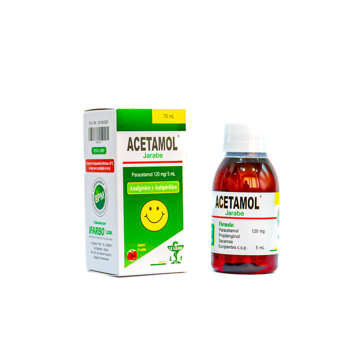 Acetamol Paracetamol 120mg 5ml Jarabe X 70ml