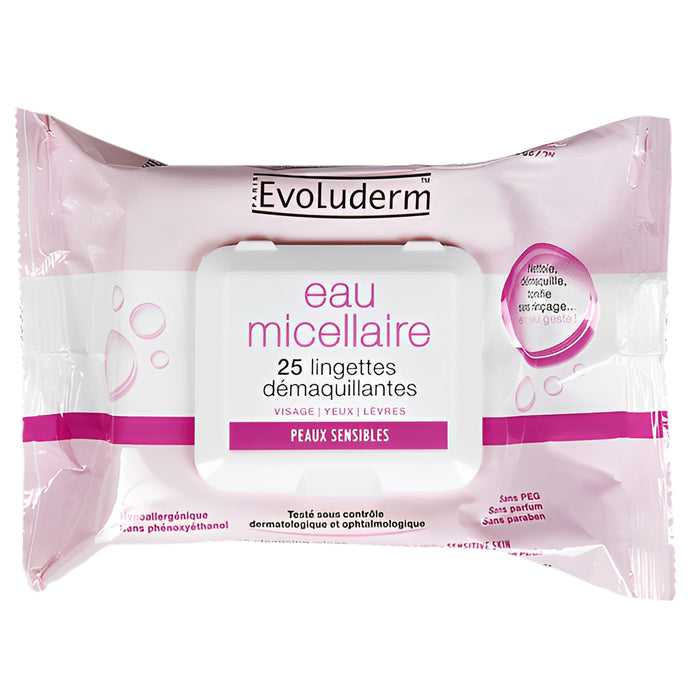 Evoluderm Toallitas Desmaquillantes Con Agua Micelar X 25 Unidades
