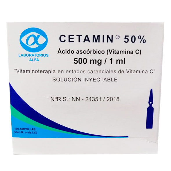 Cetamin Vitamina C 500Mg Y 1ml X Ampolla