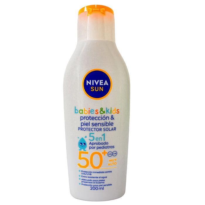 Protector Solar Nivea Fps50+ Sun Bebés y Niños X 200 ml