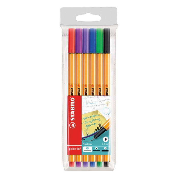 Micro punta Stabilo Point 88 Estuche X 6 Colores