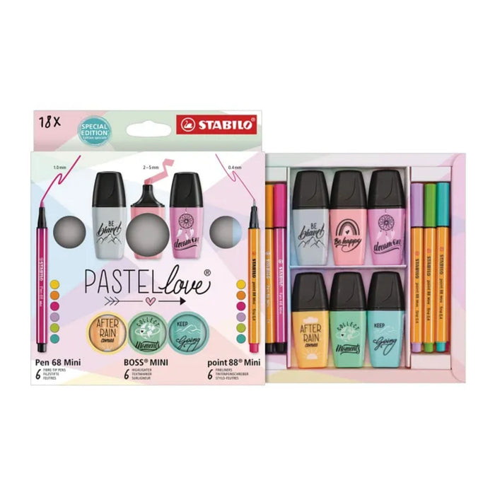 Set Pastellove Stabilo Colores Surtidos X 18 Piezas