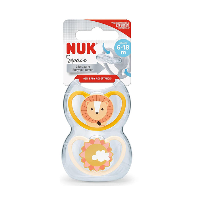 Chupete Space Nuk León / Sol 6 - 18M X 2 Unidades