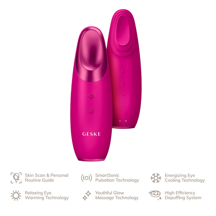 Masajeador Geske Para Área De Los Ojos Cálido Y Frío Magenta 6En1
