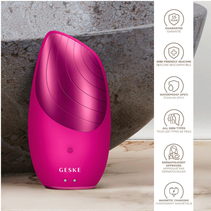 Cepillo Facial Geske Termo Sónico Magenta 6 En 1
