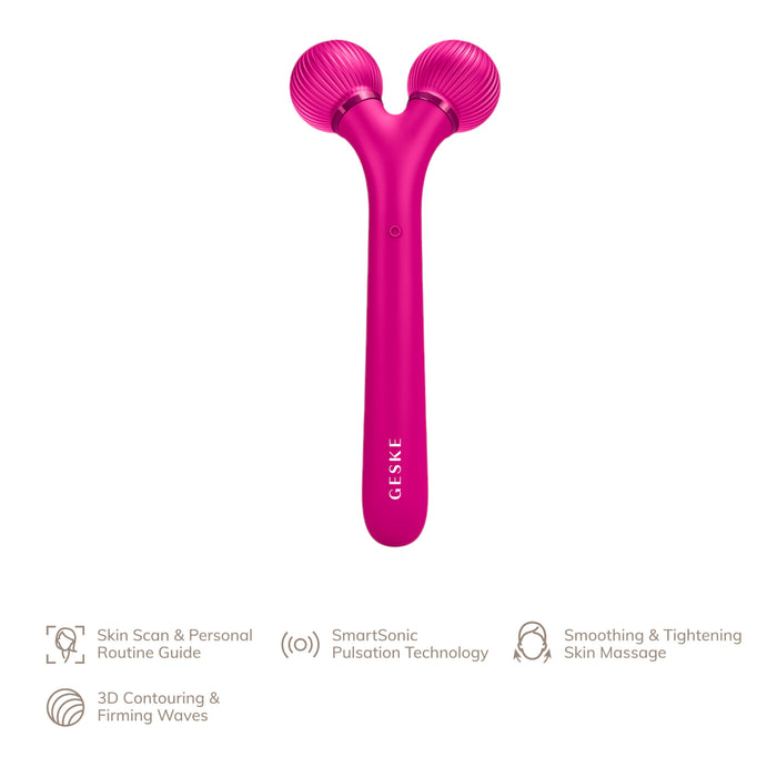 Rodillo Facial Geske Sónico 4 En 1 Magenta