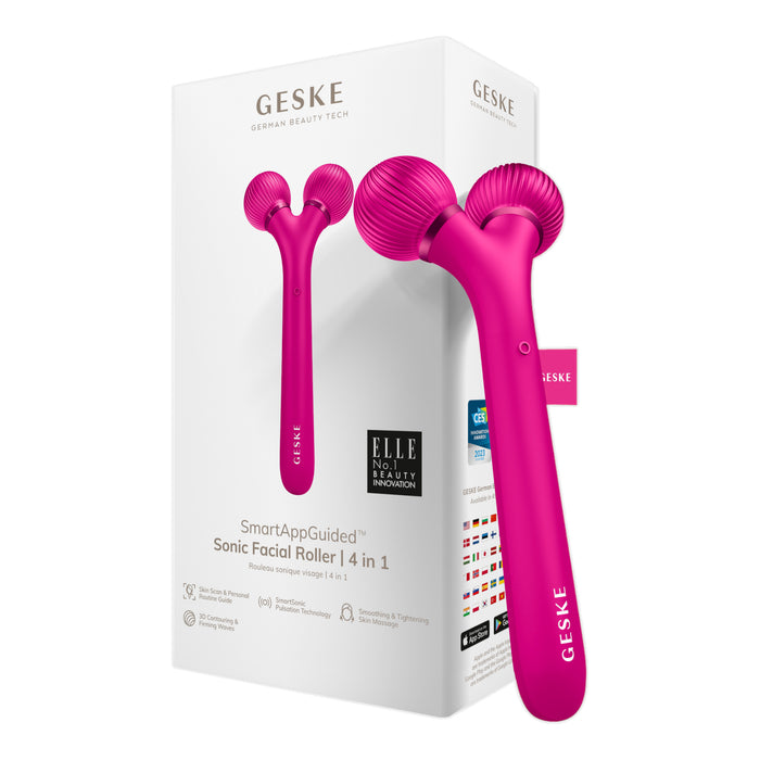 Rodillo Facial Geske Sónico 4 en 1 Magenta