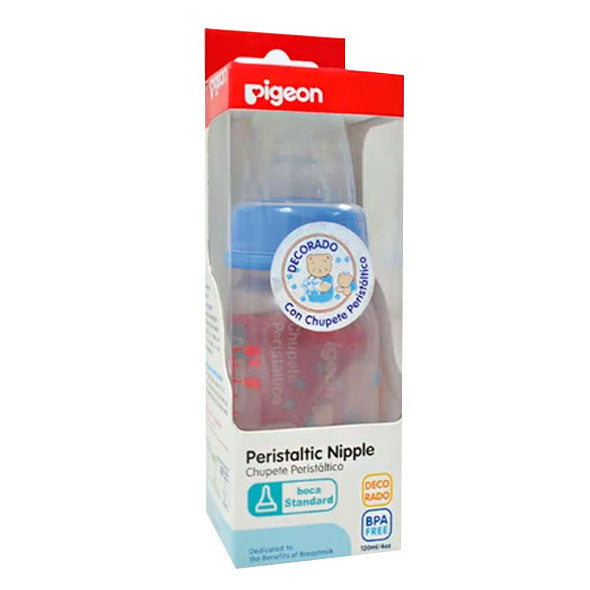 Mamadera Decorado Calidad Pigeon Celeste X 120ml