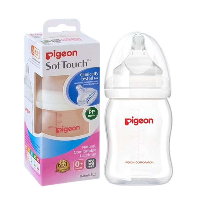 Mamadera Suave Tetina Boca Ancha Pigeon Blanca X 160Ml