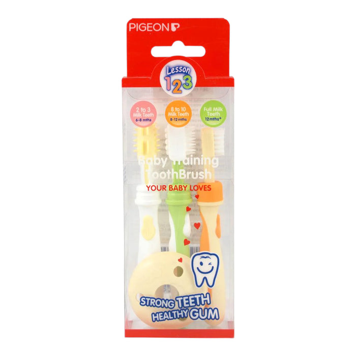 Set Cepillo Dental Pigeon Paso 1, 2, 3 X 3 Unidades