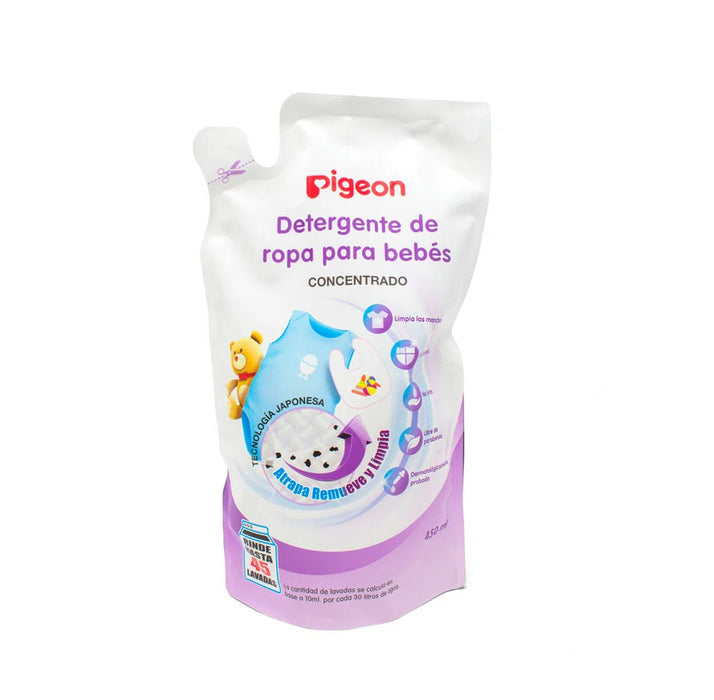 Detergente Líquido Pigeon Ropa Para Bebé Doypack X 450ml